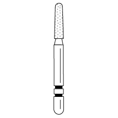 Premier - Two Striper Round-end Taper Diamonds Friction Grip Burs - 782.6F Fine