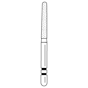 Premier - Two Striper Round-end Taper Diamonds Friction Grip Burs - 783.10F Fine