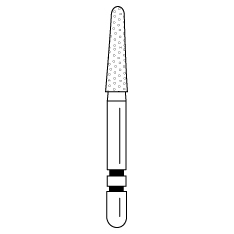 Premier - Two Striper Round-end Taper Diamonds Friction Grip Burs - 767.7F Fine