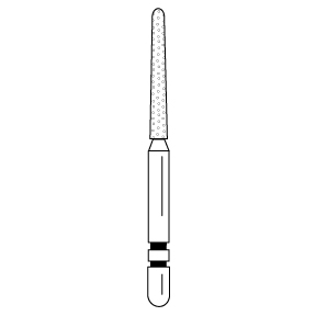Premier - Two Striper Round-end Taper Diamonds Friction Grip Burs - 781.10F Fine