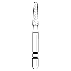 Premier - Two Striper Round-end Taper Diamonds Friction Grip Burs - 799.6F Fine
