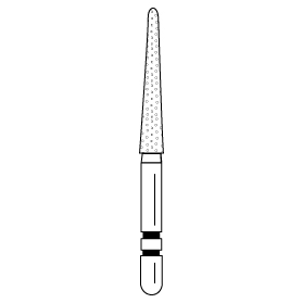 Premier - Two Striper Round-end Taper Diamonds Friction Grip Burs - 799.11VF Very Fine