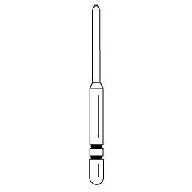 Premier - Two Striper Tissue Guard End-Cutting Diamonds Friction Grip Burs - TGE 1.0F