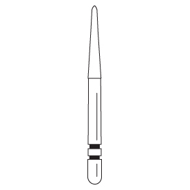 Premier - Two Striper Round-end Taper Diamonds Friction Grip Burs - 257 MF3