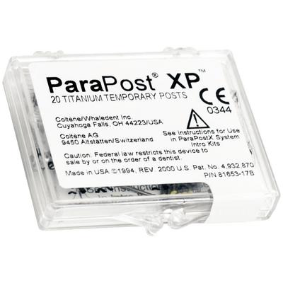 ParaPost XP Titanium Temporary Posts, 20/Pkg, Yellow, Size 4 (0.040"/1.00 mm)